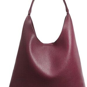 Hobo Dark Red Bags for Women Soft Vegan Leather Slouchy Tote Shoulder Handbag